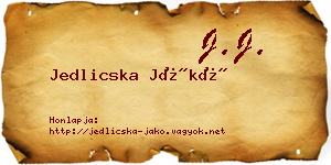 Jedlicska Jákó névjegykártya
